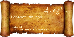Lentner Áron névjegykártya
